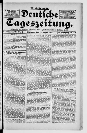 Deutsche Tageszeitung vom 12.08.1903
