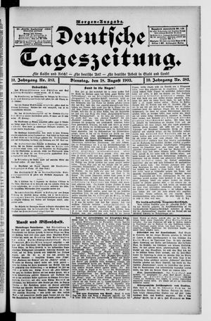 Deutsche Tageszeitung vom 18.08.1903