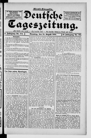 Deutsche Tageszeitung vom 18.08.1903