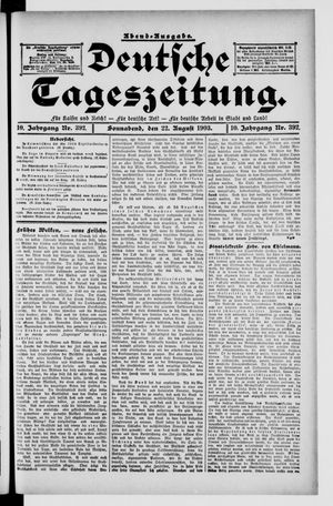 Deutsche Tageszeitung vom 22.08.1903