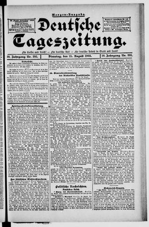 Deutsche Tageszeitung vom 25.08.1903