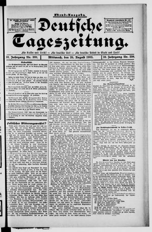 Deutsche Tageszeitung vom 26.08.1903