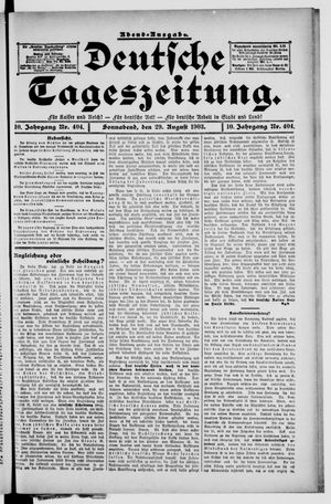 Deutsche Tageszeitung vom 29.08.1903