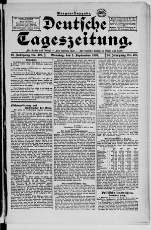 Deutsche Tageszeitung vom 01.09.1903