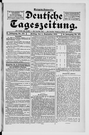 Deutsche Tageszeitung on Sep 4, 1903