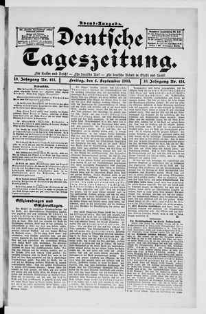 Deutsche Tageszeitung on Sep 4, 1903