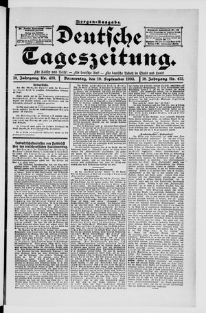Deutsche Tageszeitung on Sep 10, 1903