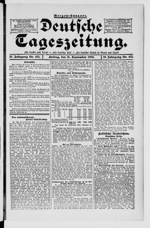 Deutsche Tageszeitung on Sep 11, 1903