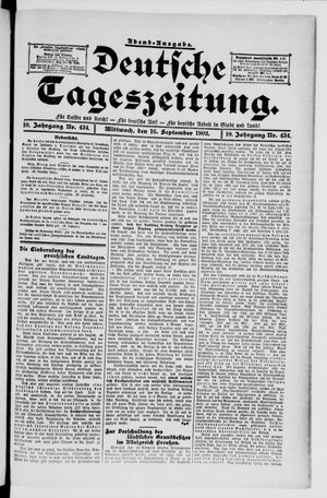 Deutsche Tageszeitung vom 16.09.1903