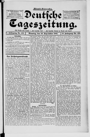 Deutsche Tageszeitung vom 29.09.1903