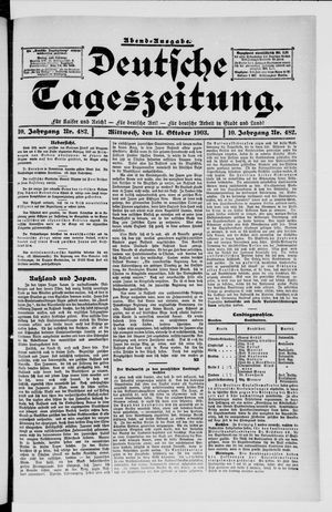 Deutsche Tageszeitung on Oct 14, 1903