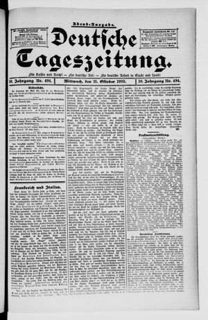 Deutsche Tageszeitung vom 21.10.1903