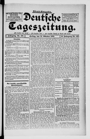 Deutsche Tageszeitung on Oct 23, 1903