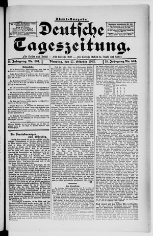 Deutsche Tageszeitung vom 27.10.1903