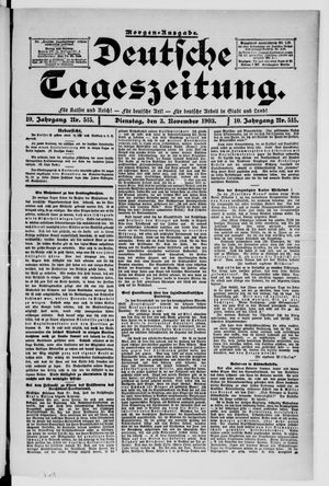 Deutsche Tageszeitung vom 03.11.1903