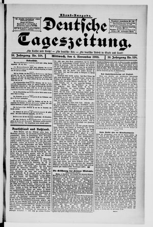 Deutsche Tageszeitung vom 04.11.1903