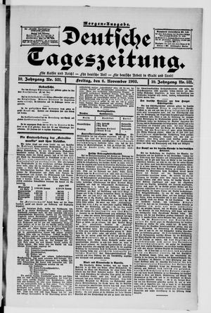 Deutsche Tageszeitung on Nov 6, 1903