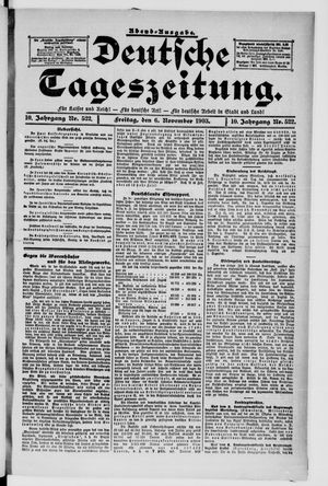 Deutsche Tageszeitung on Nov 6, 1903