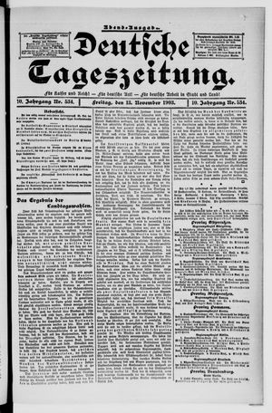Deutsche Tageszeitung vom 13.11.1903