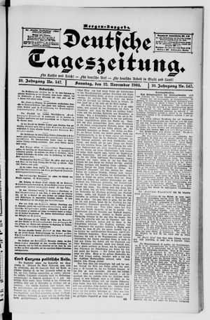 Deutsche Tageszeitung on Nov 22, 1903