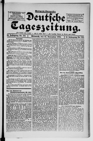 Deutsche Tageszeitung on Nov 25, 1903
