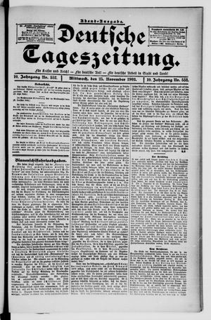 Deutsche Tageszeitung on Nov 25, 1903