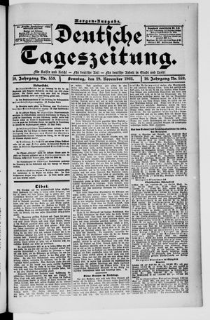 Deutsche Tageszeitung vom 29.11.1903