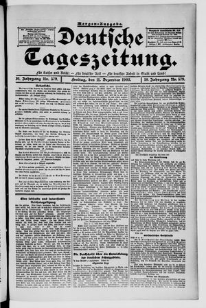 Deutsche Tageszeitung on Dec 11, 1903