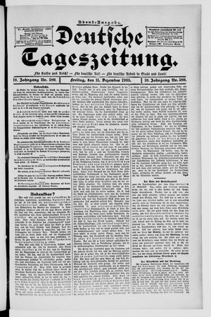 Deutsche Tageszeitung on Dec 11, 1903