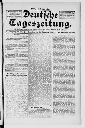 Deutsche Tageszeitung vom 13.12.1903