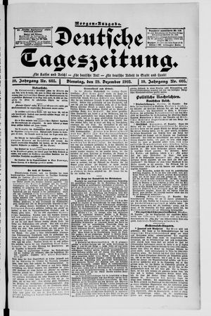 Deutsche Tageszeitung vom 29.12.1903