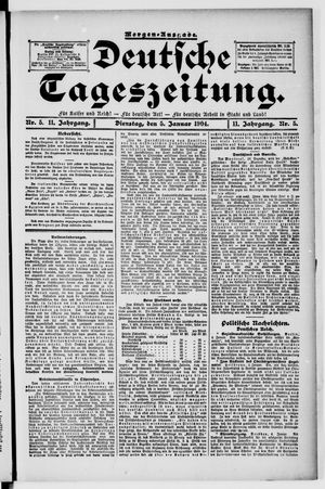 Deutsche Tageszeitung on Jan 5, 1904
