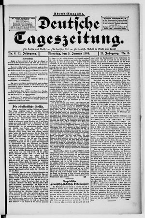 Deutsche Tageszeitung on Jan 5, 1904