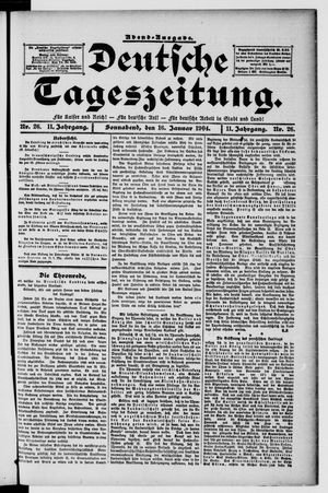 Deutsche Tageszeitung on Jan 16, 1904