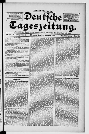 Deutsche Tageszeitung vom 18.01.1904