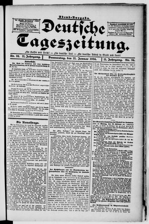 Deutsche Tageszeitung on Jan 21, 1904