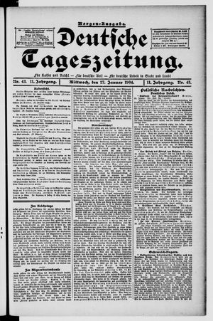Deutsche Tageszeitung vom 27.01.1904