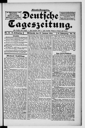 Deutsche Tageszeitung vom 27.01.1904