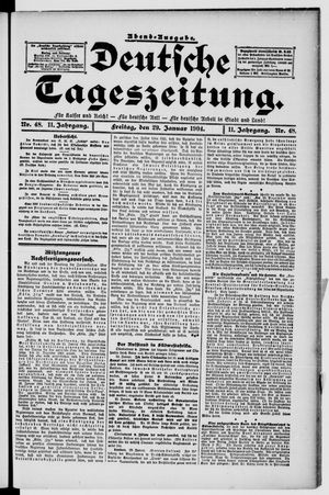 Deutsche Tageszeitung vom 29.01.1904