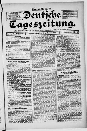 Deutsche Tageszeitung vom 04.02.1904