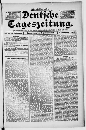 Deutsche Tageszeitung vom 04.02.1904