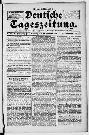 Deutsche Tageszeitung vom 14.02.1904