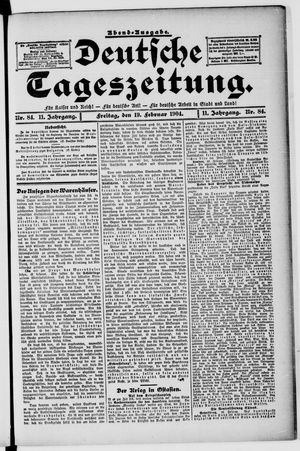 Deutsche Tageszeitung on Feb 19, 1904