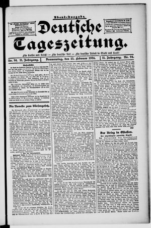 Deutsche Tageszeitung vom 25.02.1904