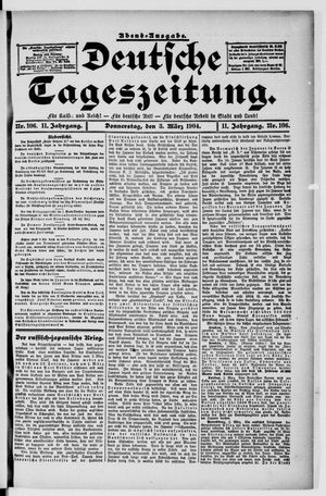 Deutsche Tageszeitung on Mar 3, 1904