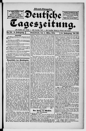 Deutsche Tageszeitung on Mar 5, 1904