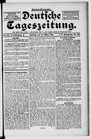 Deutsche Tageszeitung vom 18.03.1904