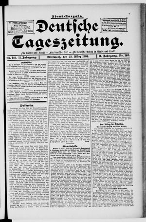 Deutsche Tageszeitung on Mar 23, 1904