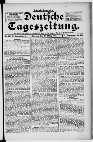 Deutsche Tageszeitung vom 28.03.1904