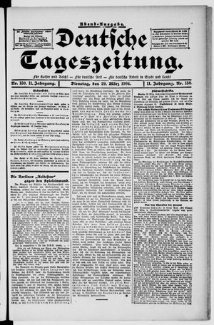 Deutsche Tageszeitung vom 29.03.1904